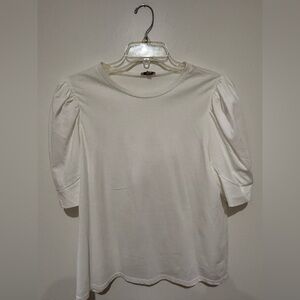 Lilly White Cream Puff Sleeve Blouse size large